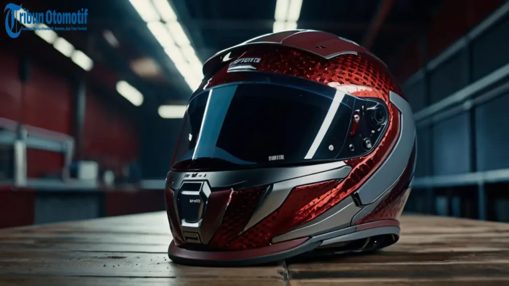 Helm Cybercops dengan Desain Carbon Minimalis