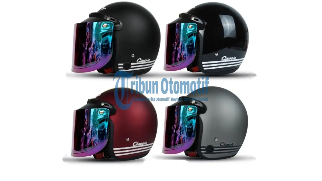 Perbedaan Helm Bogo Retro Kaca Smoke vs Pelangi, Visor Datar Atau Cembung?